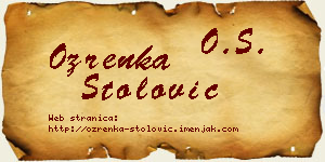 Ozrenka Stolović vizit kartica